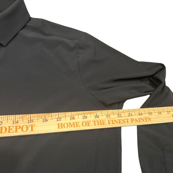 MIZZEN+MAIN Leeward Dress‎ Shirt Performance Trim Fit Black Long Sleeve Medium - Picture 6 of 7